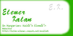 elemer kalan business card
